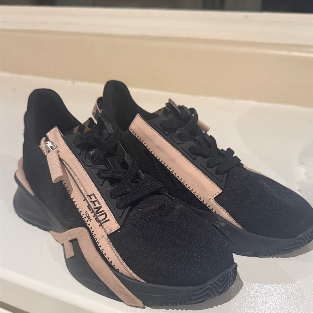Fendi Black and Pink Athletic Shoes